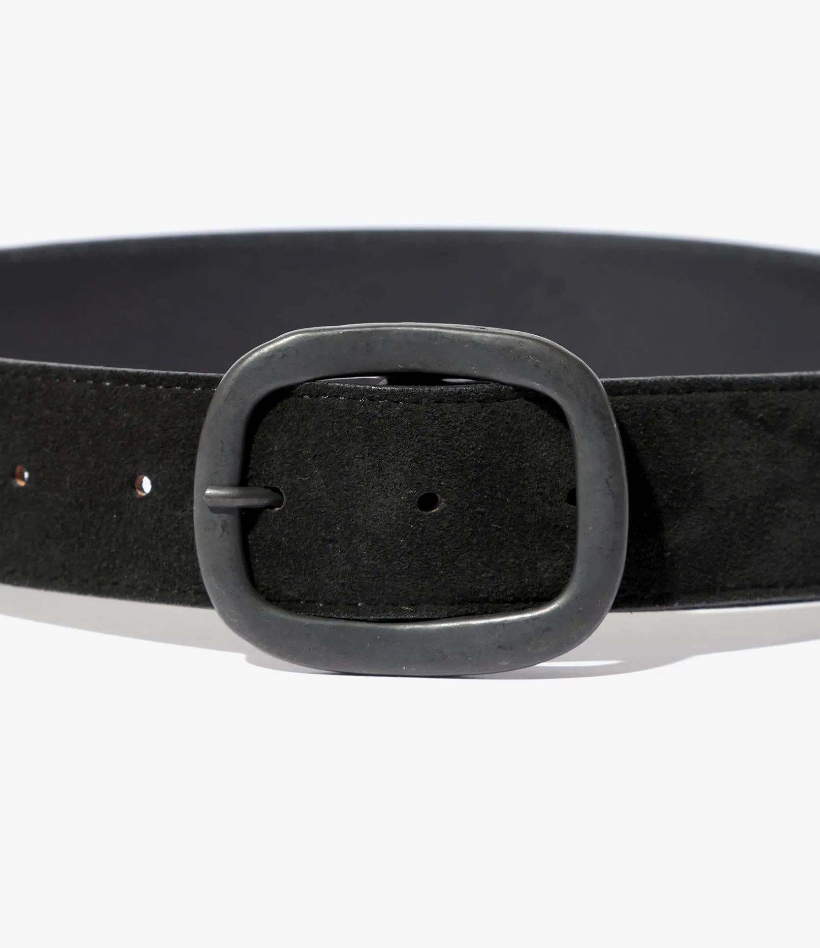 Paisley Studs Belt - Black - Suede Leather
