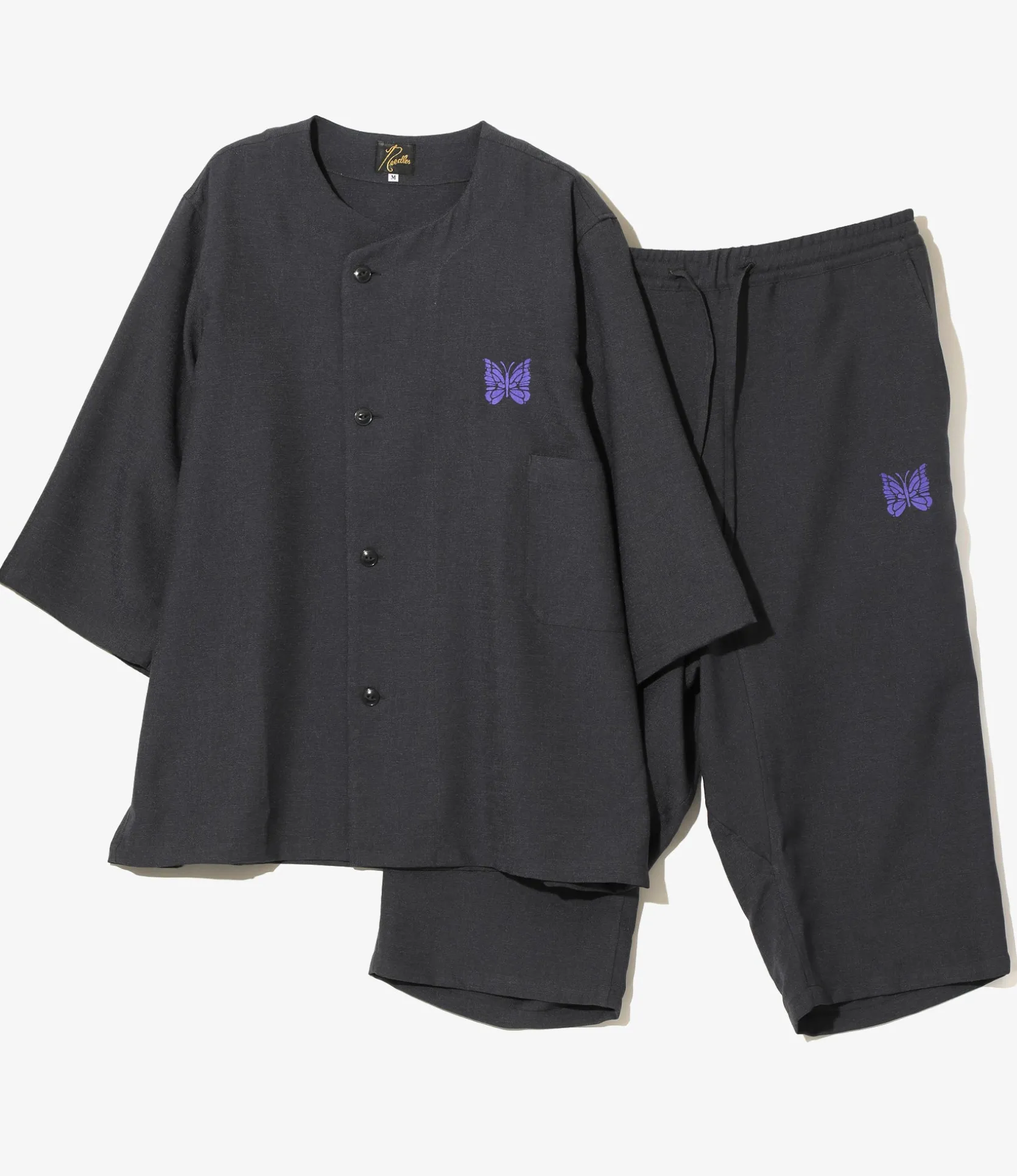 Pajama Set - Charcoal - Poly Oxford