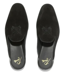 Papillon Emb. Slip-in - Black - Suede