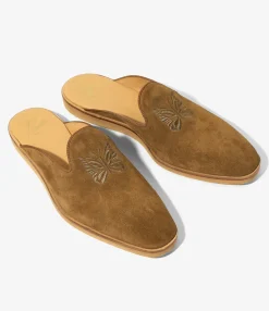 Papillon Emb. Slip-in - Brown - Suede