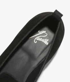 Papillon Emb. Slip-on - Black - Suede