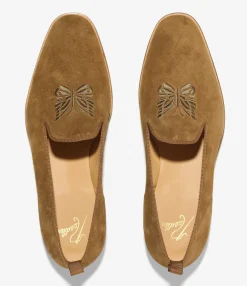 Papillon Emb. Slip-on - Brown - Suede