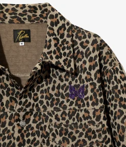 Penny Jean Jacket - Leopard - Poly Jacquard