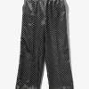 Pin Tuck Flare Pants - Black - Polka Dots Sateen