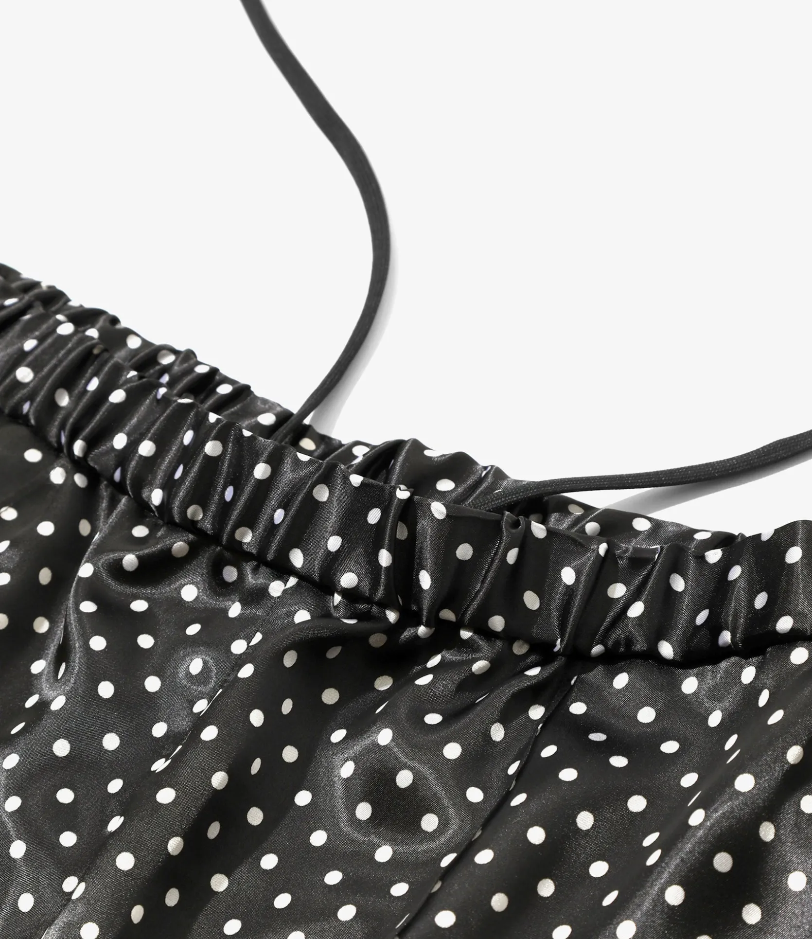 Pin Tuck Flare Pants - Black - Polka Dots Sateen