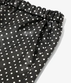 Pin Tuck Flare Pants - Black - Polka Dots Sateen