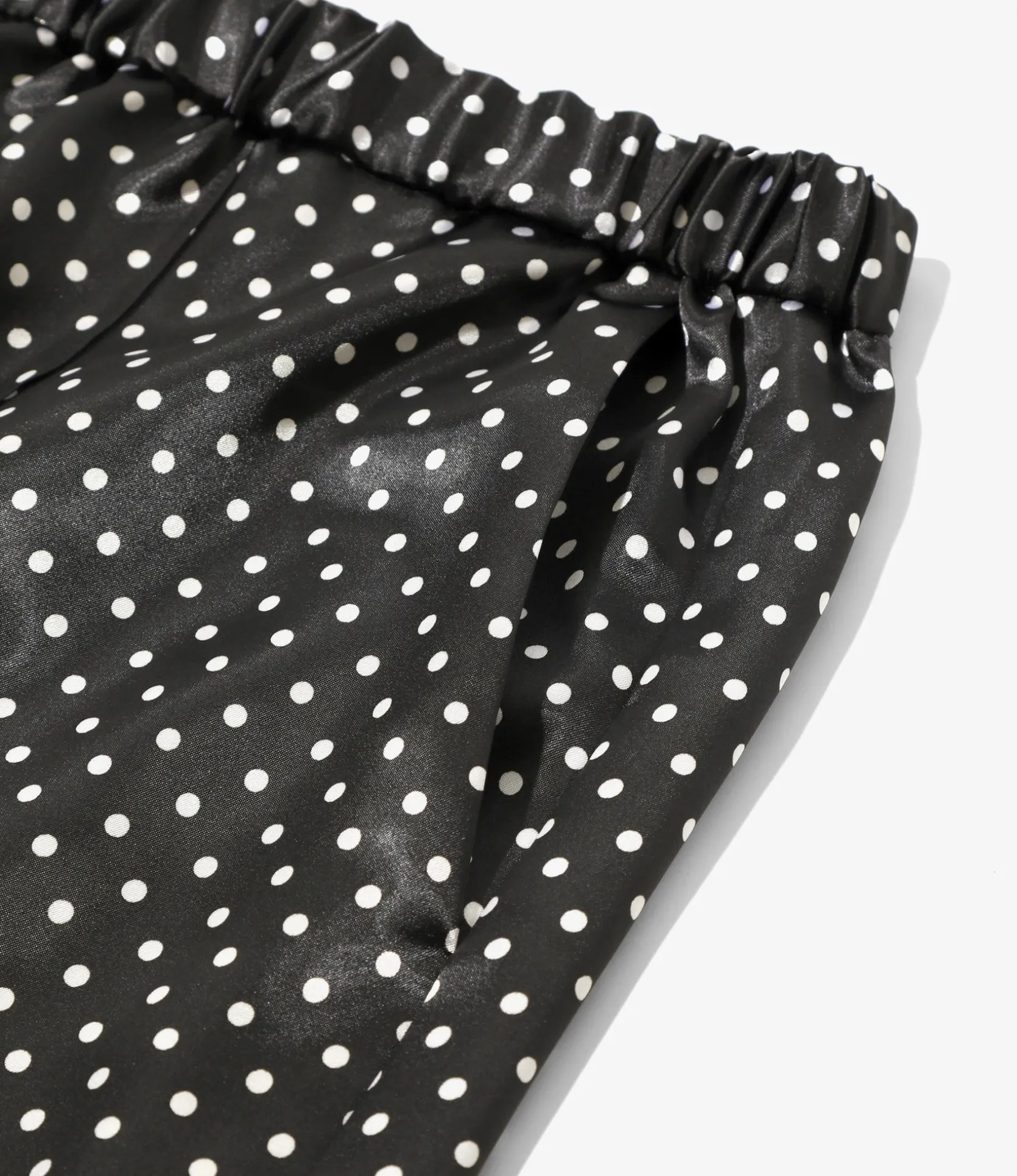 Pin Tuck Flare Pants - Black - Polka Dots Sateen