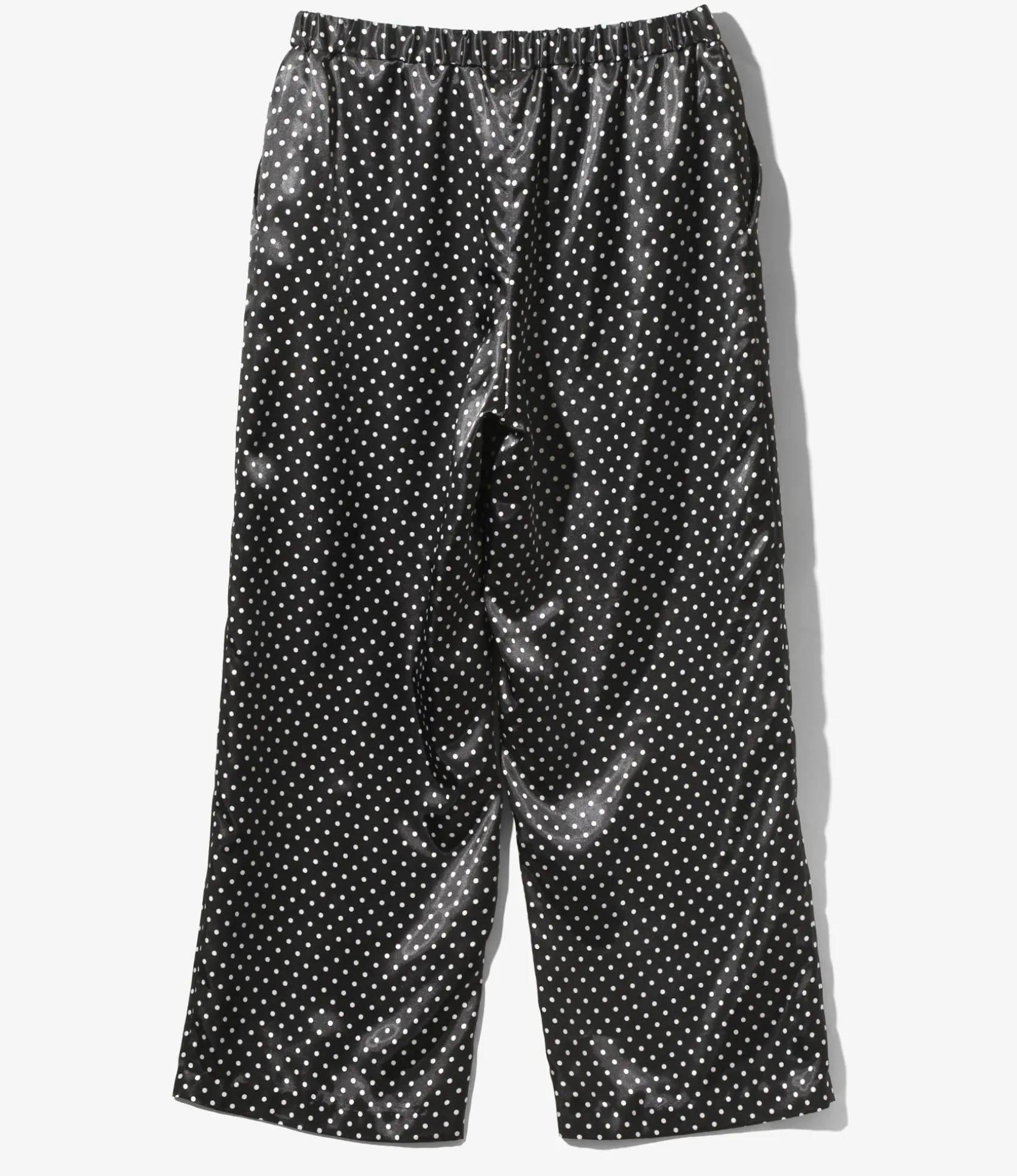 Pin Tuck Flare Pants - Black - Polka Dots Sateen