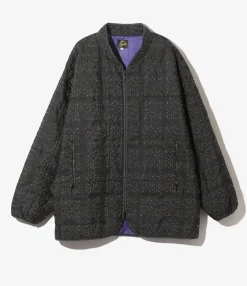 Piping Quilt Jacket - Charcoal - PE/W Square Double Cut Jq.