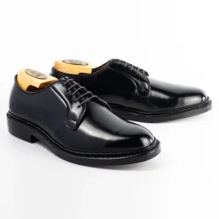 9901 Plain Toe Blucher - Black Shell Cordovan
