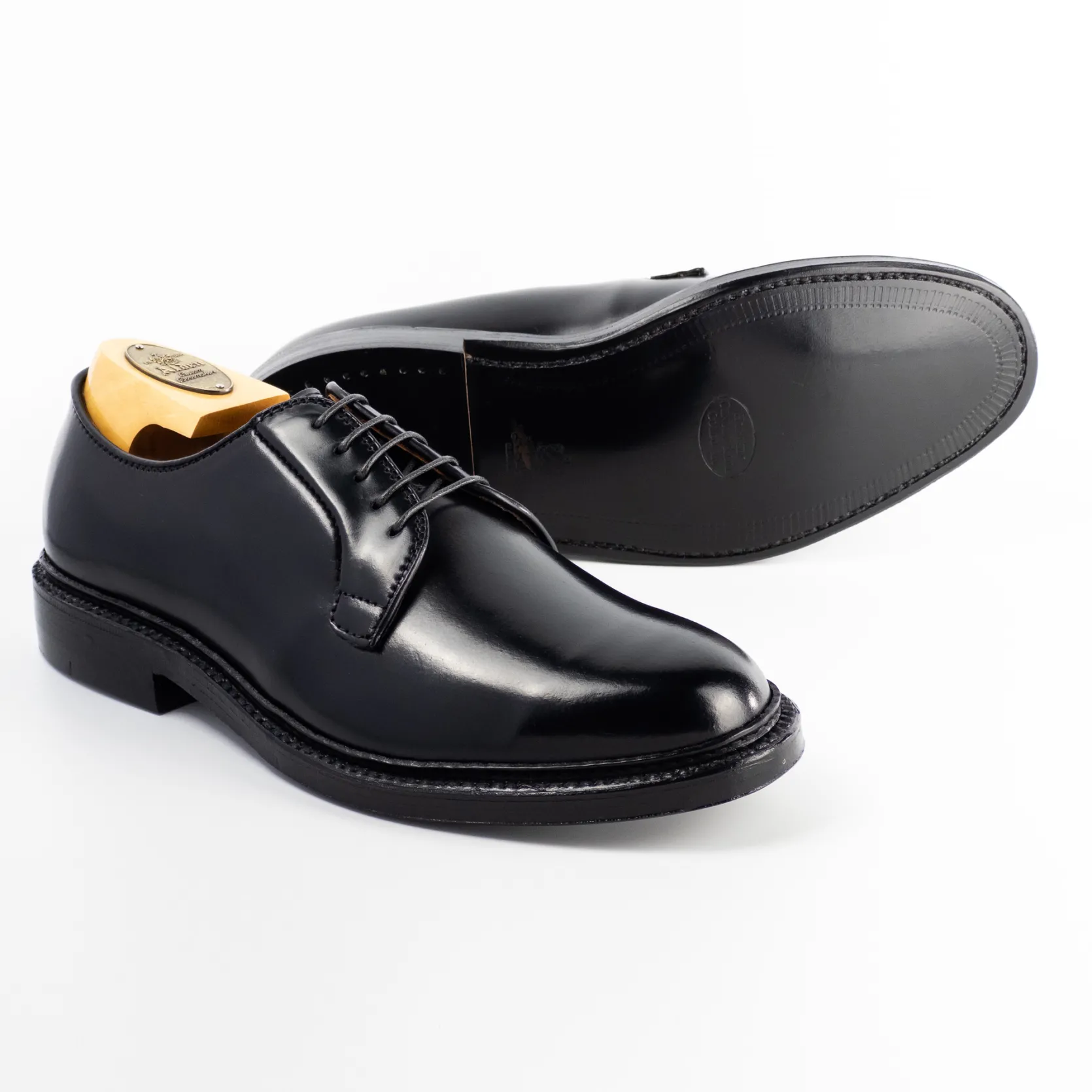 9901 Plain Toe Blucher - Black Shell Cordovan