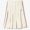 Pleated Track Skirt - Ivory - Poly Smooth
