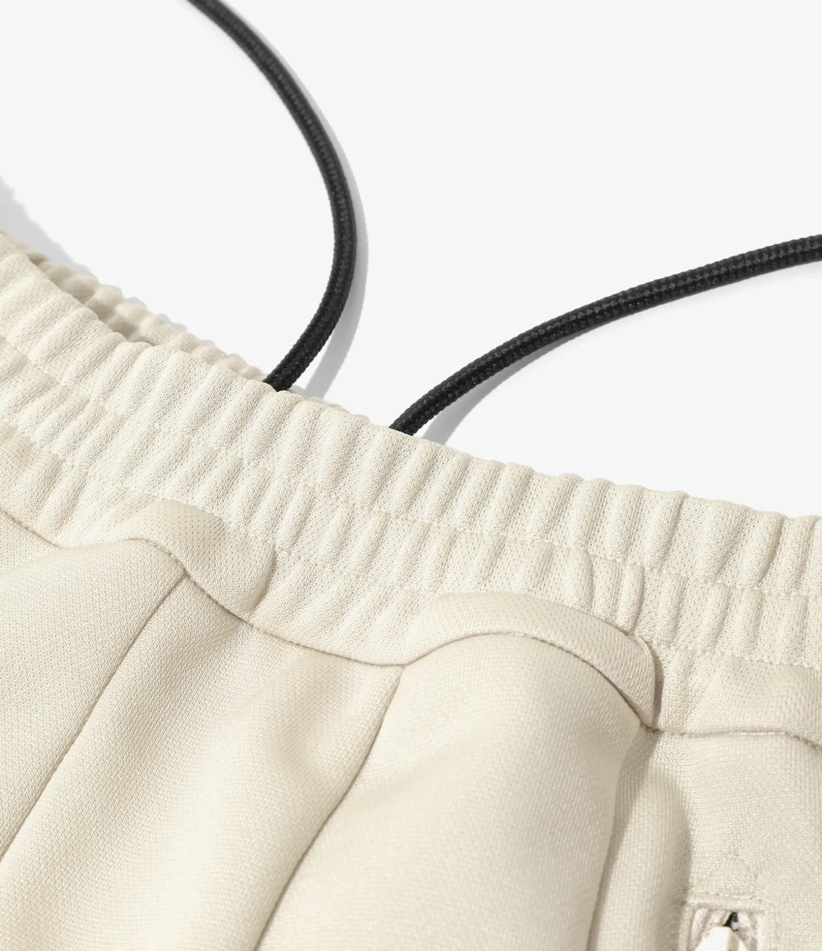 Pleated Track Skirt - Ivory - Poly Smooth
