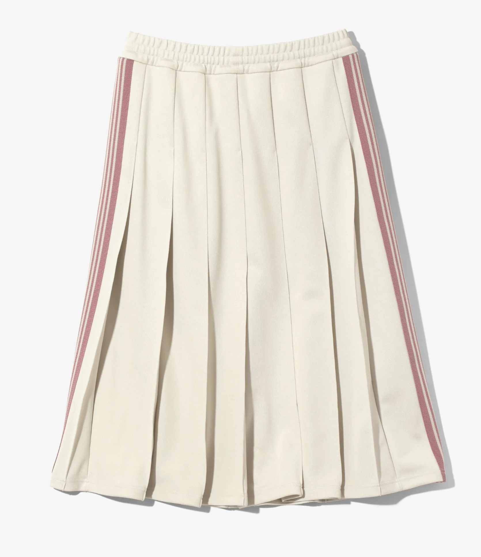 Pleated Track Skirt - Ivory - Poly Smooth