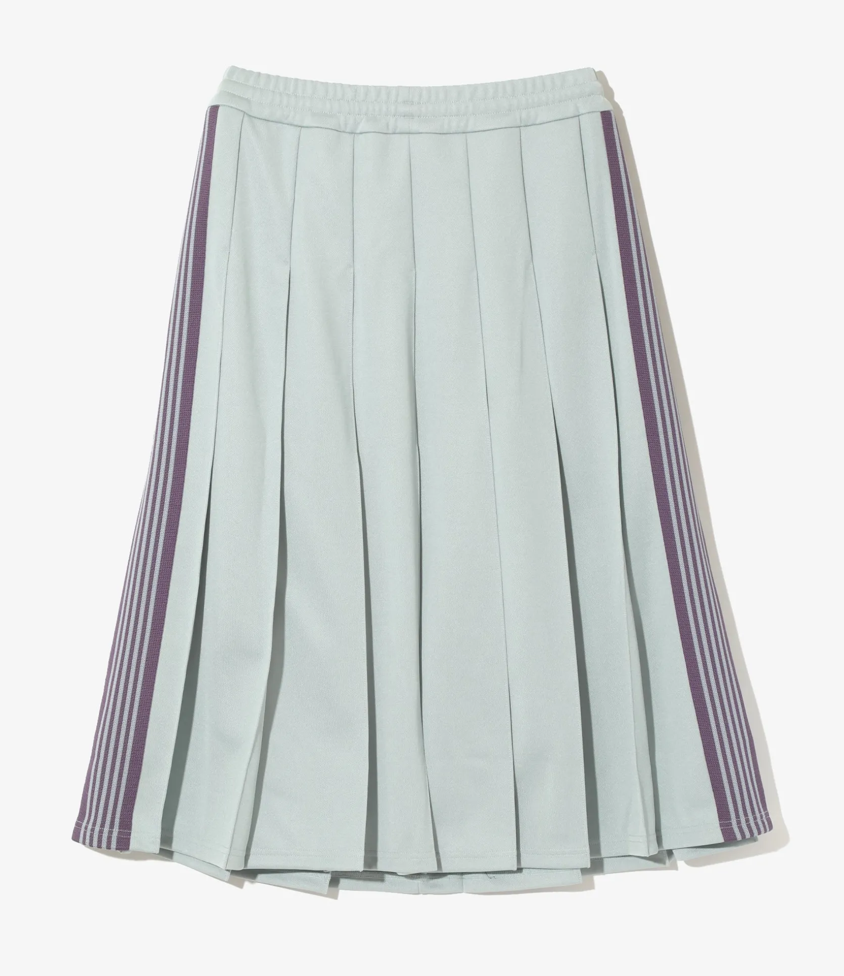 Pleated Track Skirt - Sax - Poly Smooth