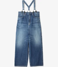 5 Pockets Suspender Pants - Indigo - Denim