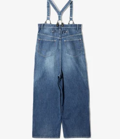 5 Pockets Suspender Pants - Indigo - Denim