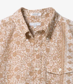Popover BD Shirt - Khaki Cotton Floral Stripe