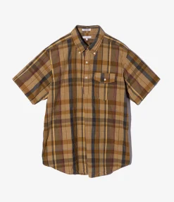 Popover BD Shirt - Olive Cotton Madras Plaid