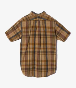 Popover BD Shirt - Olive Cotton Madras Plaid