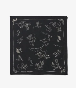 Printed Bandana - Black - Animal