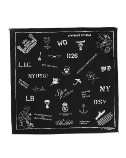 Printed Bandana - Black - Military Graffiti