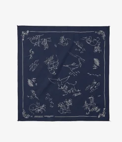 Printed Bandana - Navy - Animal
