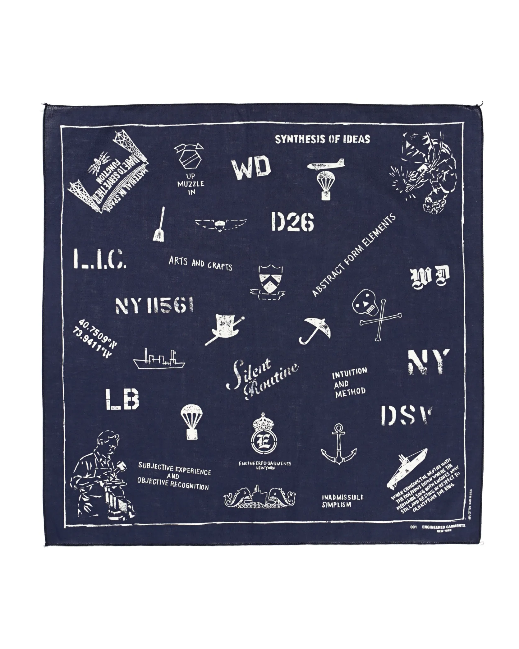 Printed Bandana - Navy - Military Graffiti