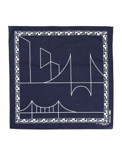 Printed Bandana - Navy - Stained Glass