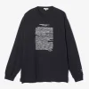 Printed Cross Crew Neck L/S T-Shirt - Black Book Print