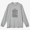 Printed Cross Crew Neck L/S T-Shirt - Grey Book Print