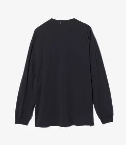 Printed Cross Crew Neck L/S T-Shirt - Black Free Verse Print
