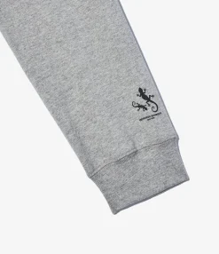Printed Cross Crew Neck L/S T-Shirt - Grey Book Print