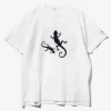 Printed Cross Crew Neck T-Shirt - White Gecko Print