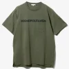 Printed Cross Crew Neck T-Shirt - Olive Cosmopolitanism Print