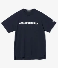 Printed Cross Crew Neck T-Shirt - Navy Cosmopolitanism Print