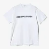 Printed Cross Crew Neck T-Shirt - White Cosmopolitanism Print