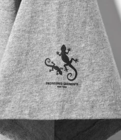 Printed Cross Crew Neck T-Shirt - Grey Gecko Print