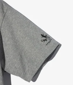 Printed Cross Crew Neck T-Shirt - Grey Cosmopolitanism Print