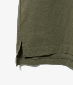Printed Cross Crew Neck T-Shirt - Olive Cosmopolitanism Print