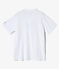 Printed Cross Crew Neck T-Shirt - White Cosmopolitanism Print