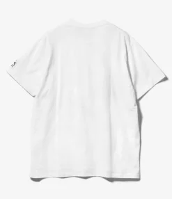 Printed Cross Crew Neck T-Shirt - White Gecko Print