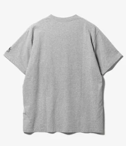 Printed Cross Crew Neck T-Shirt - Grey Gecko Print