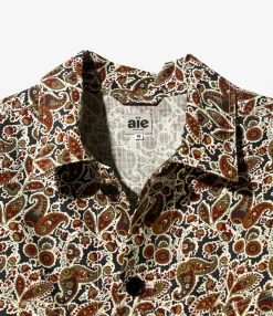 PRS Shirt - Black  - Cotton Ripstop / Paisley Printed