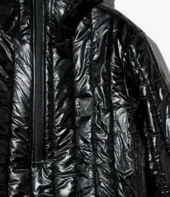 Quilted Pullover Parka - Black - Nylon Ripstop