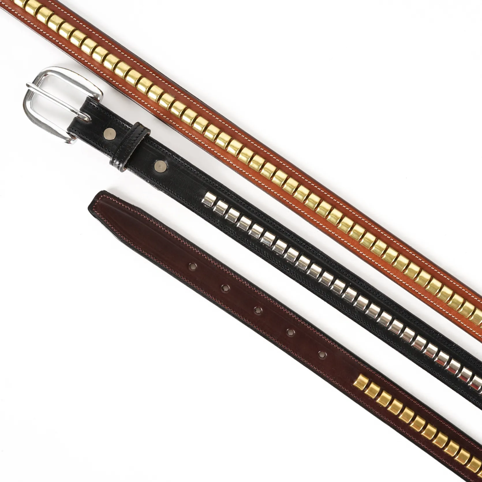 1" Clincher Belt - Oak/Brass