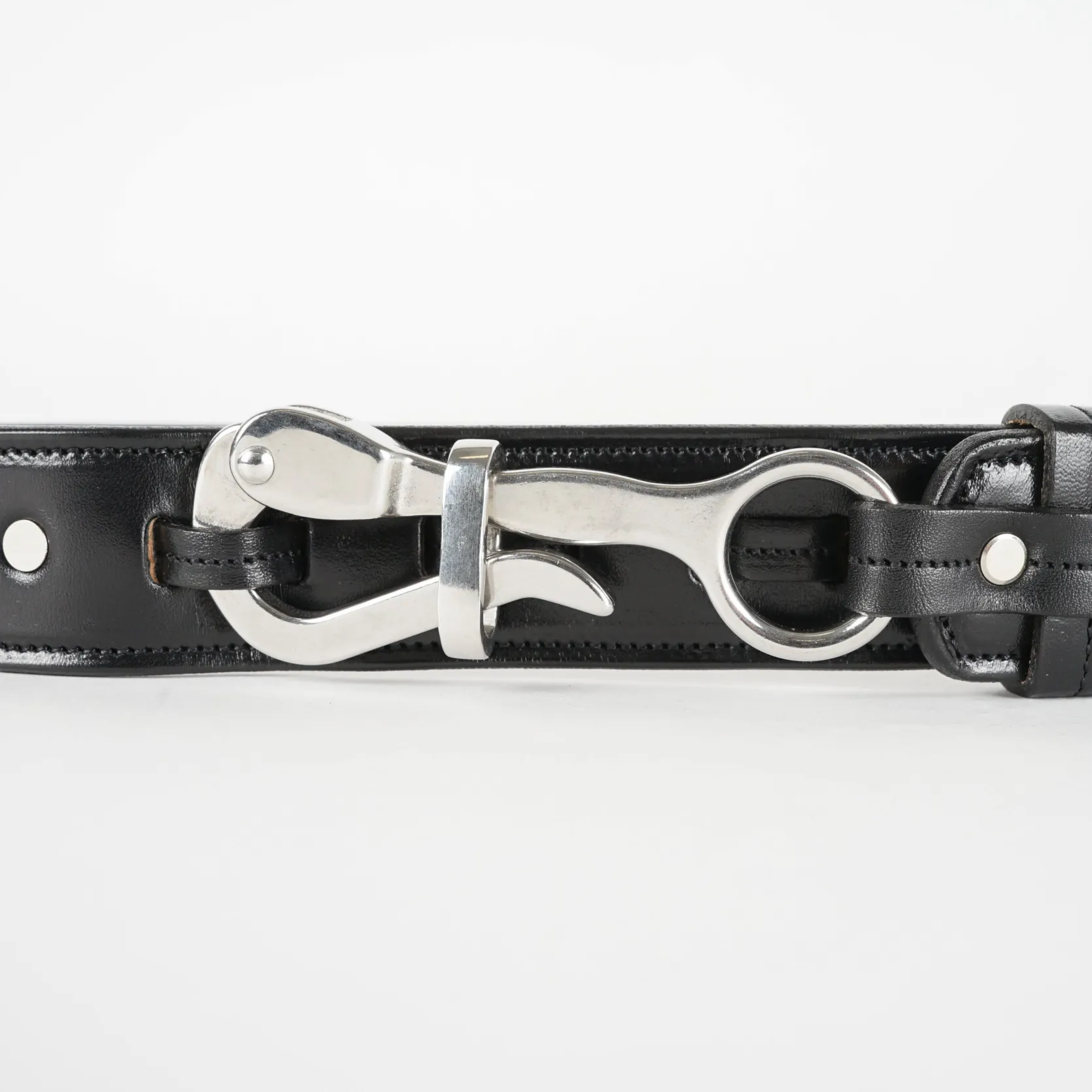 1 1/2" Pelican Belt with Unique Buckle - Black Havana