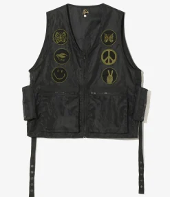Radio Vest - Black - Python Jacquard Sateen