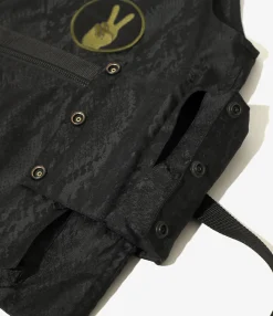 Radio Vest - Black - Python Jacquard Sateen