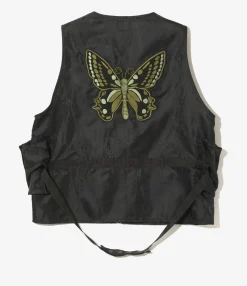 Radio Vest - Black - Python Jacquard Sateen